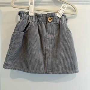 ZARA Gray Corduroy Kids Skirt